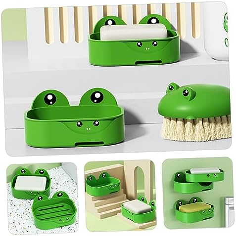 Cute Frog Wall-Mounted Soap Dish PPS Material Easy to Install