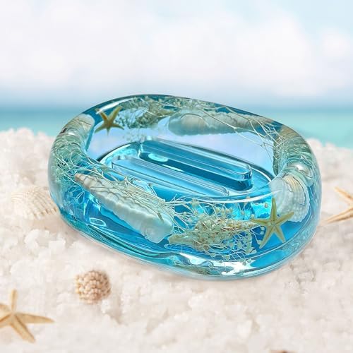 FONMY Acrylic Soap Dish with Nature Seashell Design