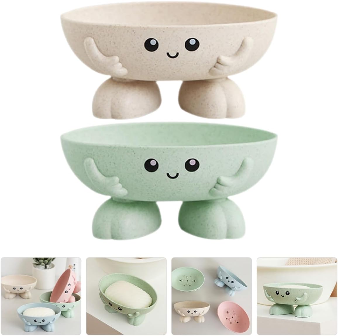Cabilock 2-Piece Cartoon Soap Holder Trawarning-Style for Bathrooms Already