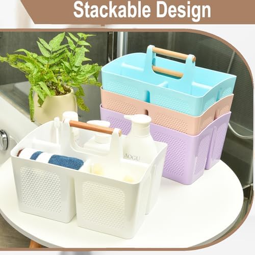 Haundry 3 Compartment Shower Caddy Organizer with Handle Portable Bathroom Essential Organizer