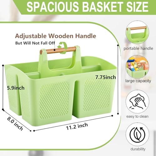 Haundry 3 Compartment Shower Caddy Organizer with Handle Portable Bathroom Essential Organizer
