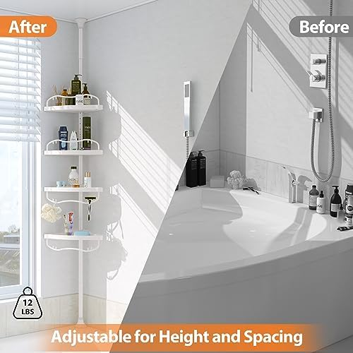 Adjustable Durable Shower Caddy with 4 Layers for Bathroom Storage