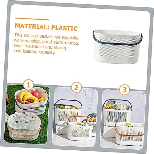 Portable Folding Shower Basket Plastic Organizer for Bathroom Kitchen Use