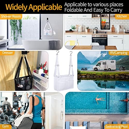 4 Storage Pockets Adjustable Mesh Bathroom Bag