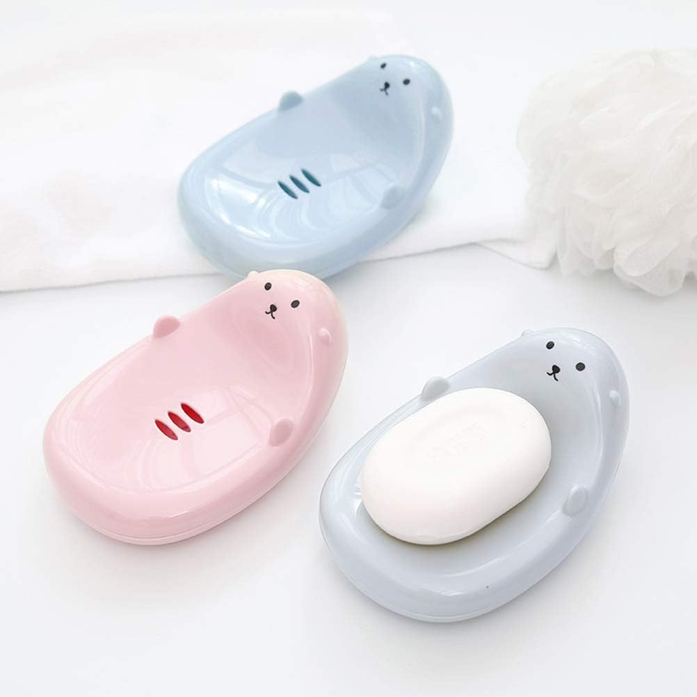 3PCS Cartoon Soap Holder Storage Case for Kids