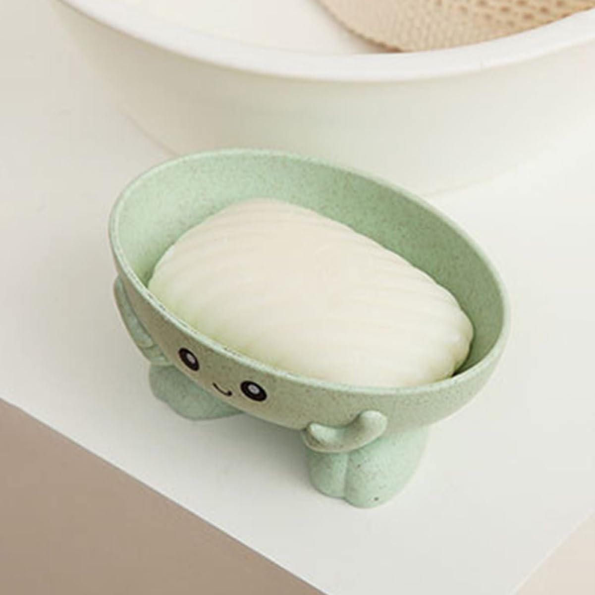Cartoon Kids Self-Draining Soap Holder 2-Piece Set
