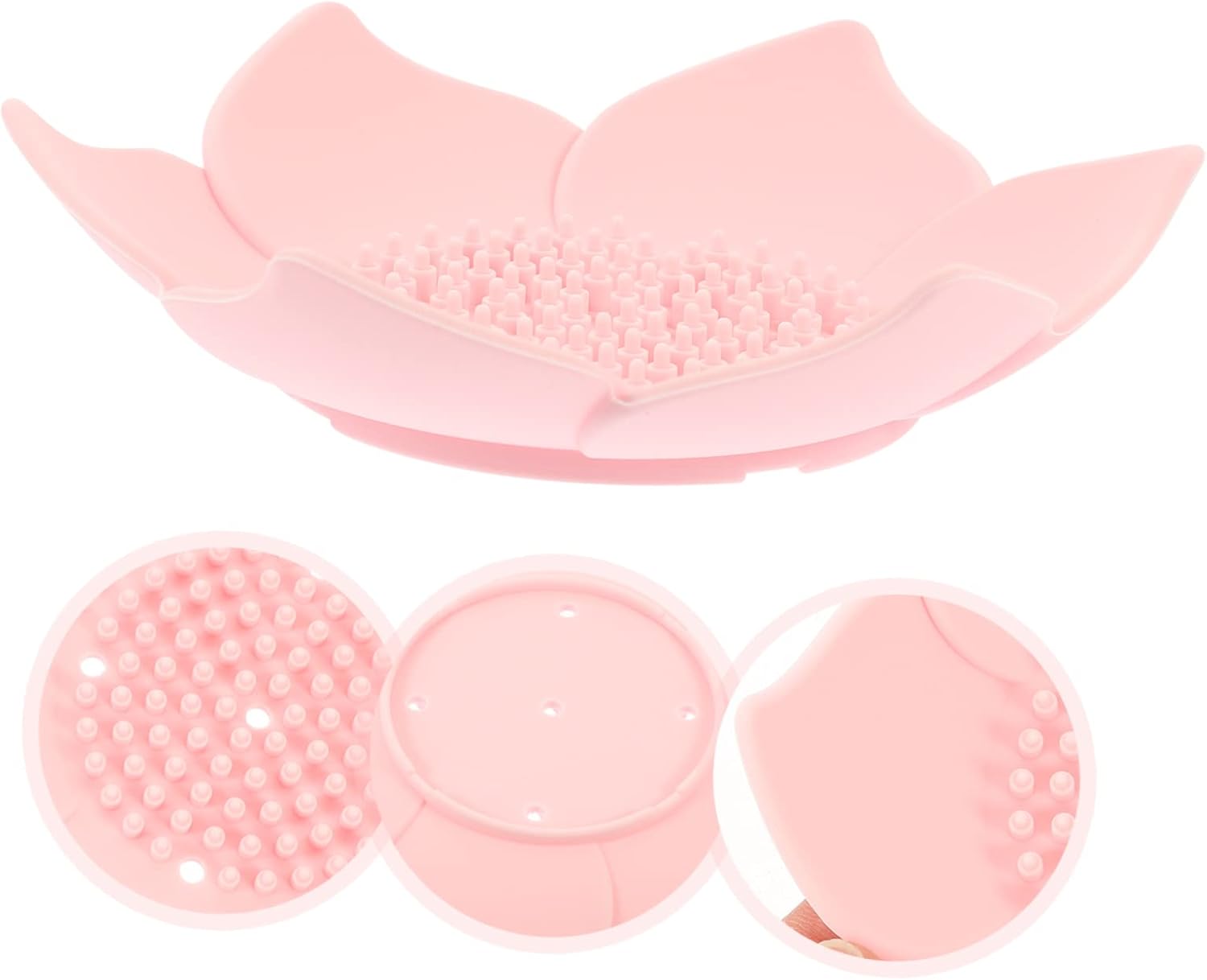 Flower-Shape Silicone Soap Dish Holder for Home Kitchen
