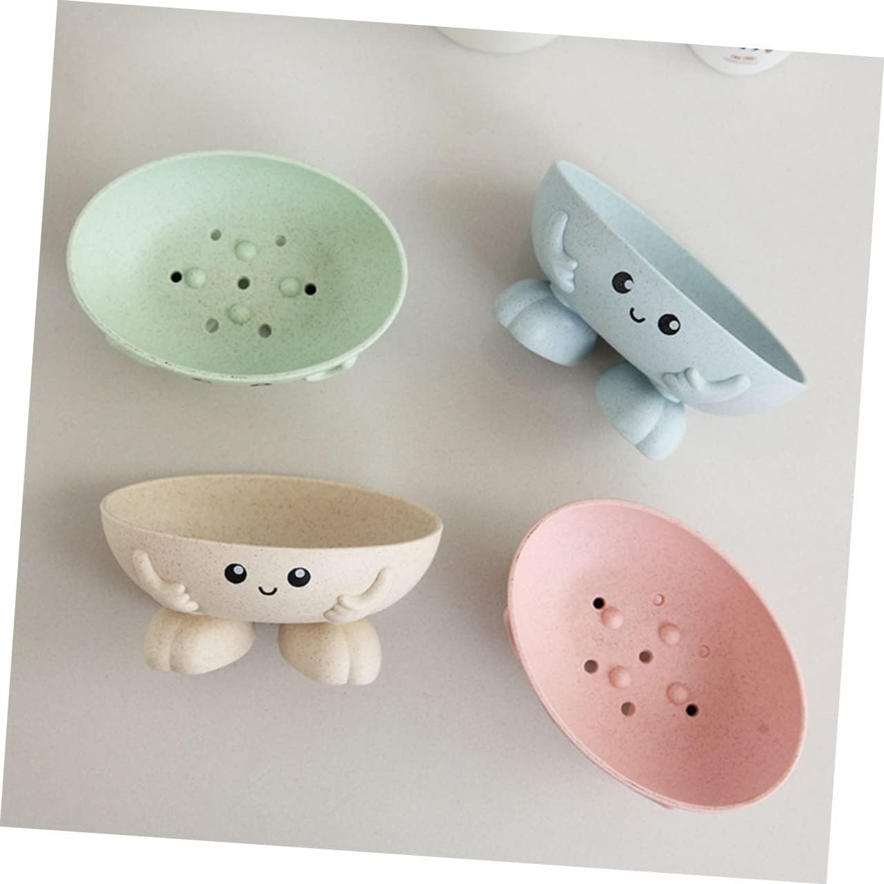 2-Piece Cartoon Self-Draining Soap Holder Tray