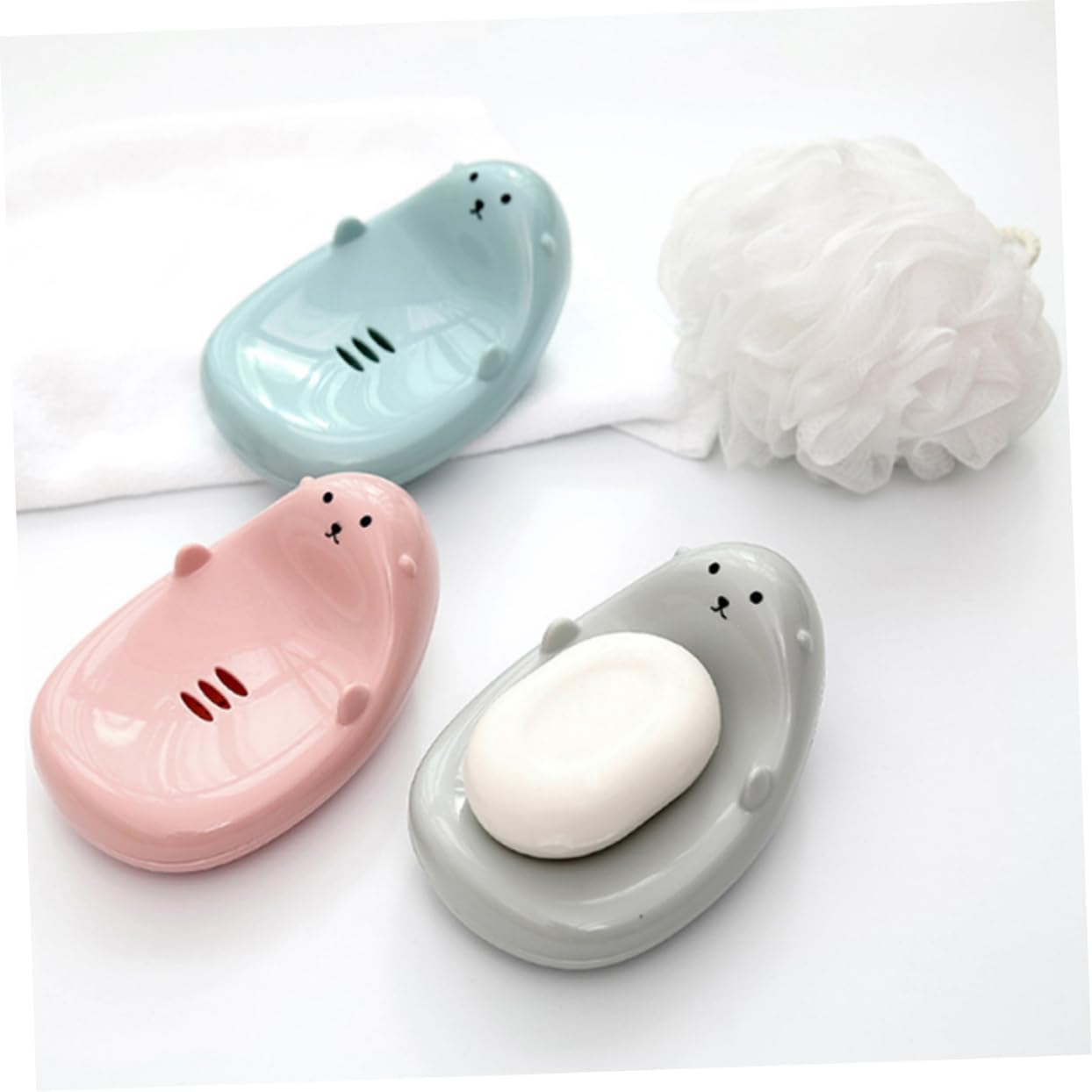 PRETYZOOM P Dish Boys Girls Self Draining Soap Holder Pink