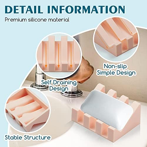 Two-Piece Pink Silicone Soap Dish