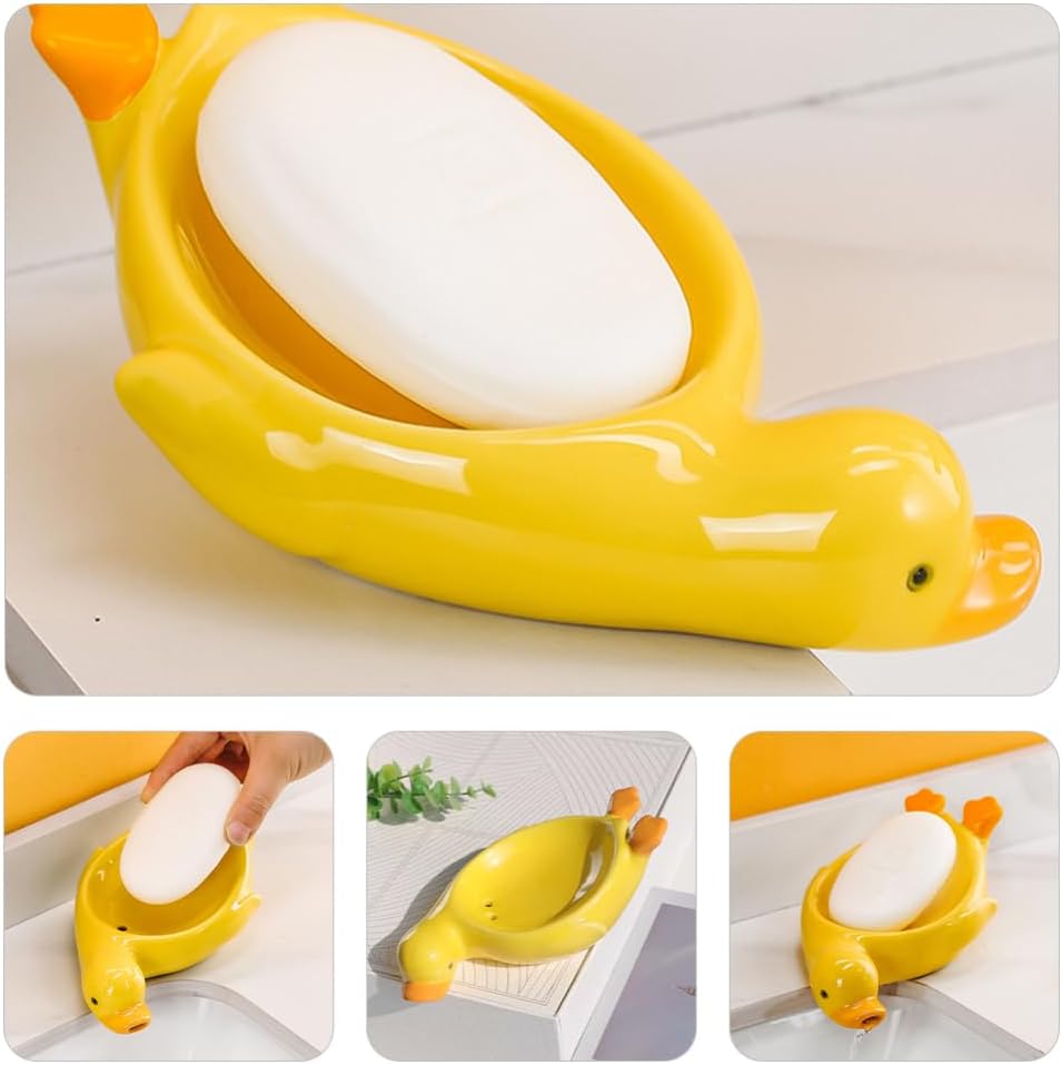 MAGICLULU Ceramic Soap Dish Unique Organizer for Bathroom
