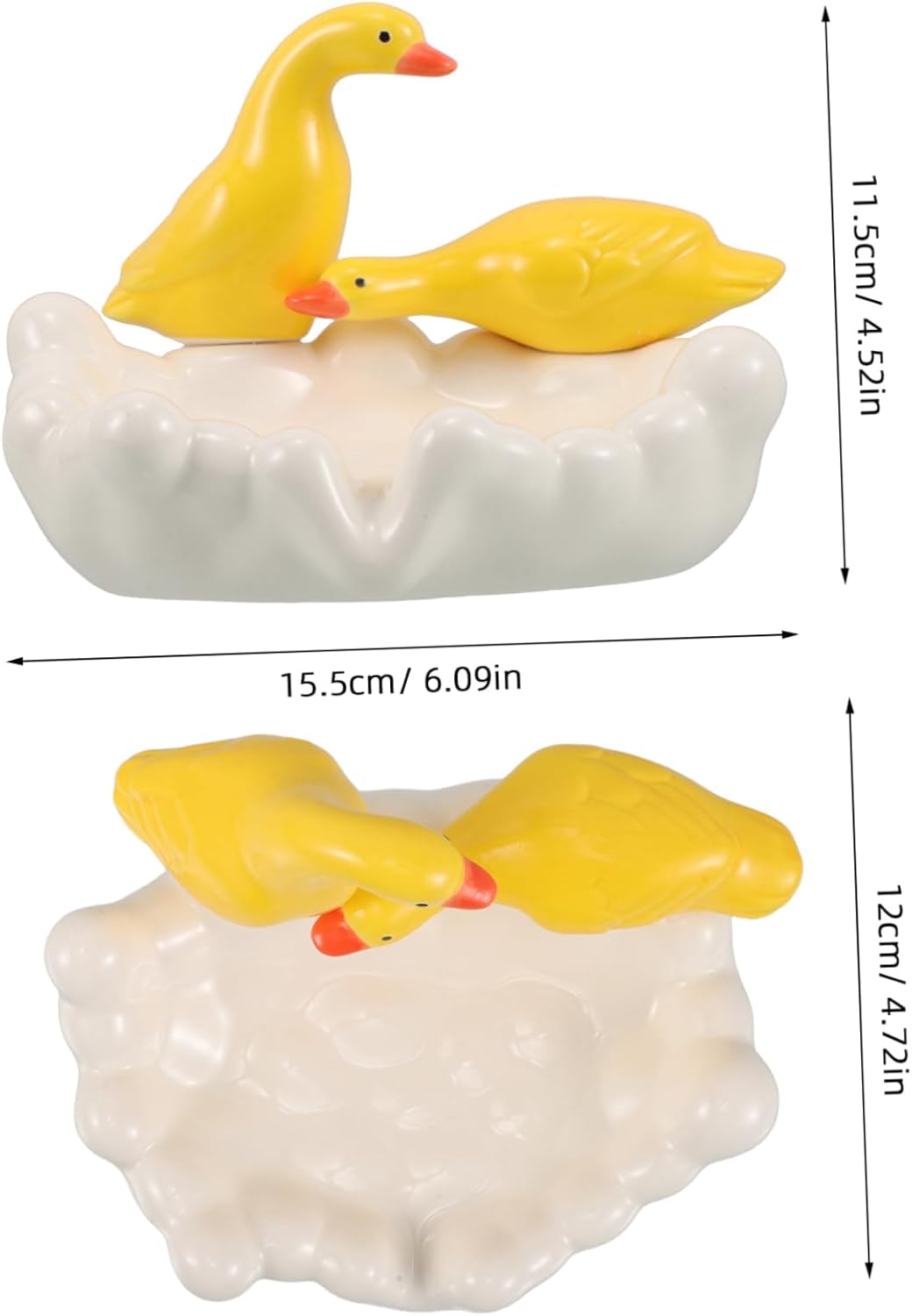 Durable Ceramic Duck Soap Dish for Bathroom and RV Use