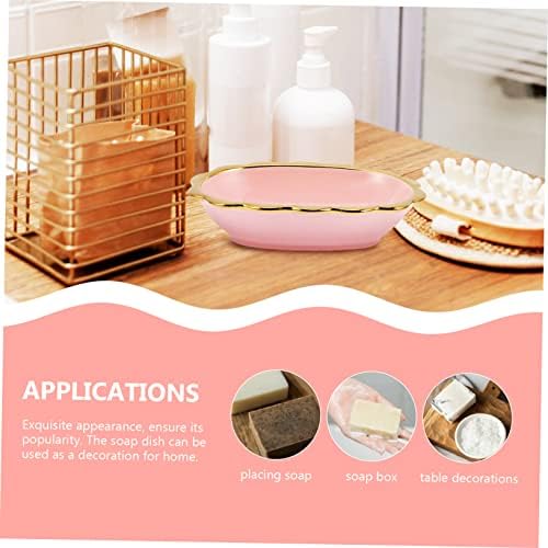 LIFKOME Elegant Ceramic Soap Tray with Lace Design