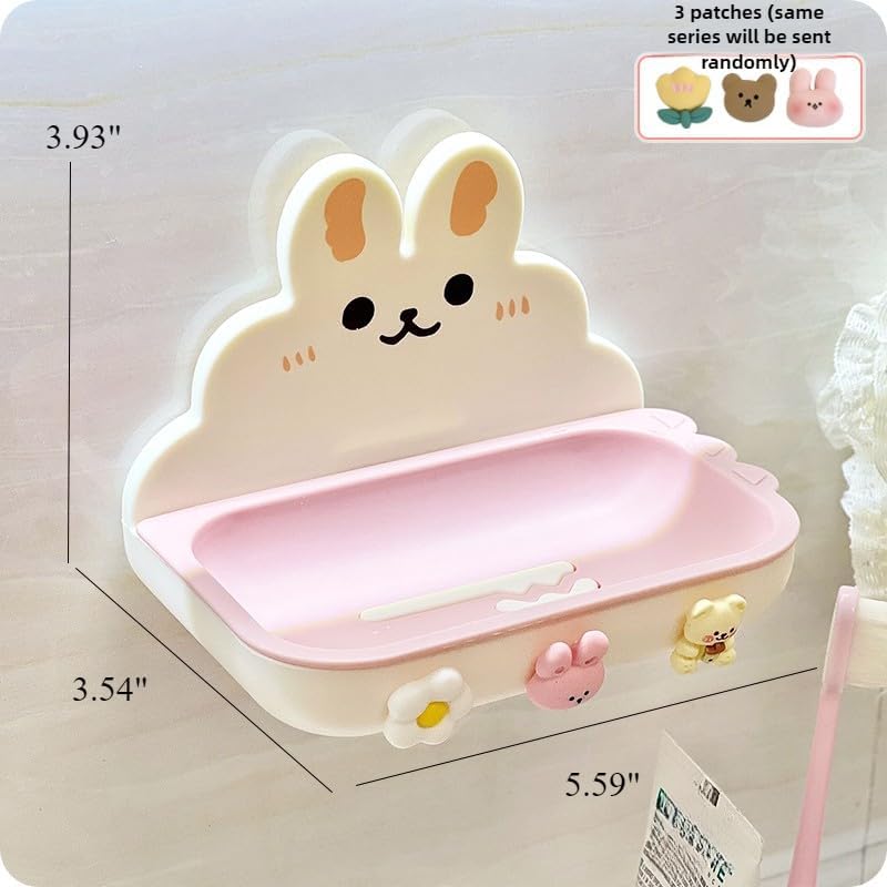 adorable wall-mounted bear bunny soap dish