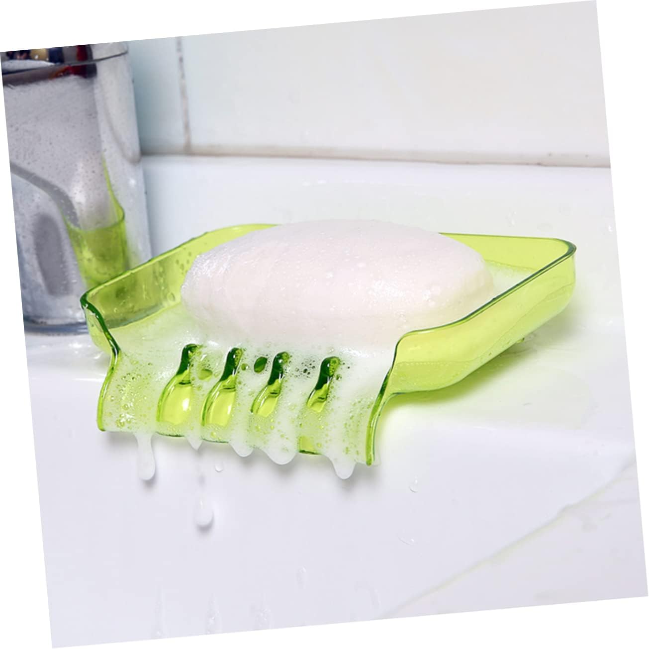 Innovative Suction Soap Dish for Green Drain Storage