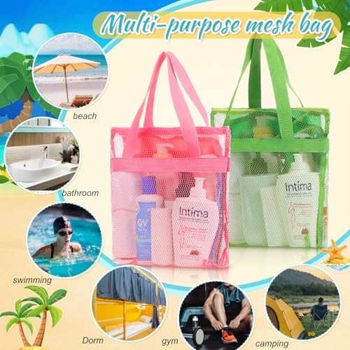 6PCS Mesh Shower Caddy with Zippers 2 Pockets
