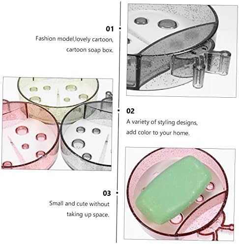 PRETYZOOM 3pc Cartoon Beetle Soap Drainer Holder Set for Bathroom