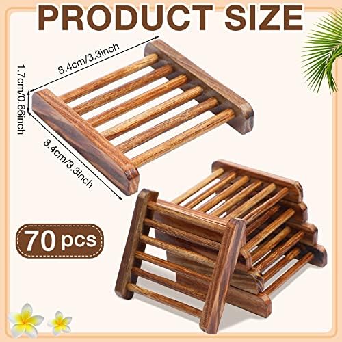 70-Piece Bamboo Wooden Soap Disk Organizer