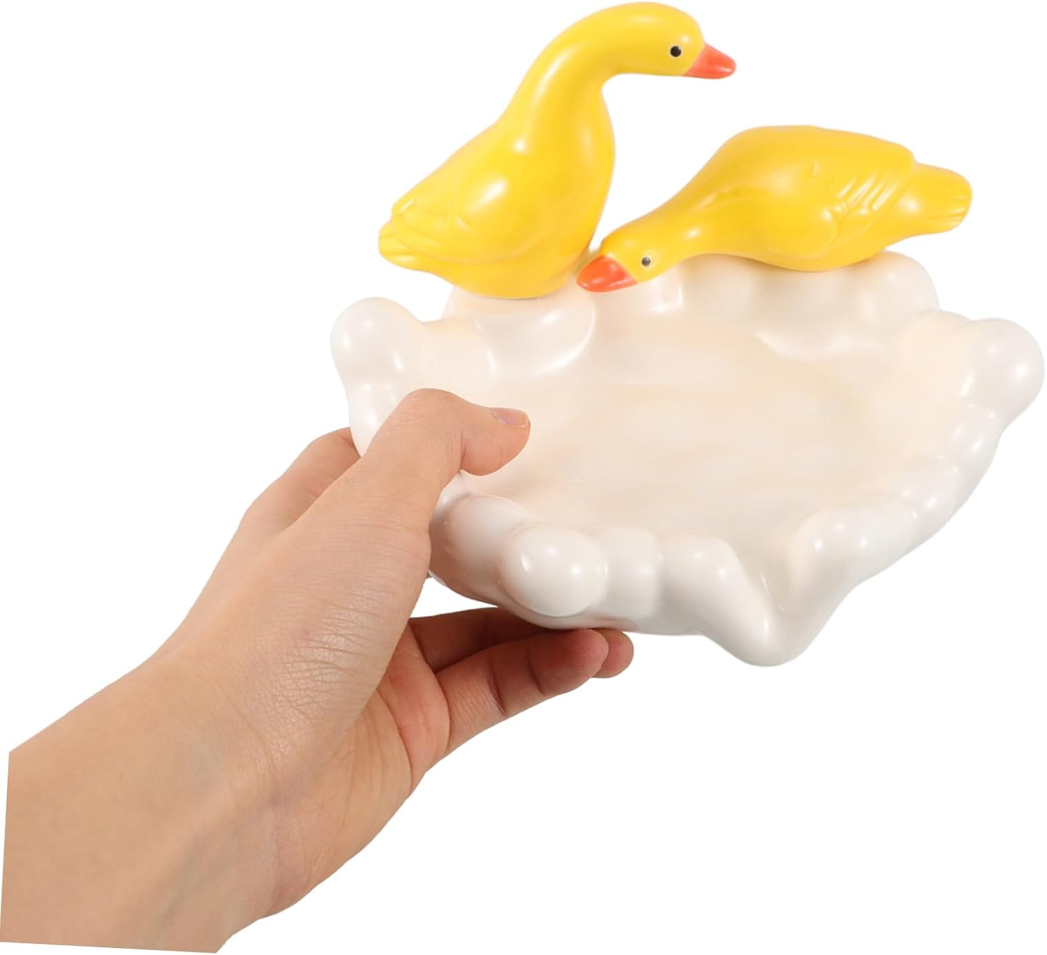 Anneome Ceramic Duck Soap Dish Self-Draining
