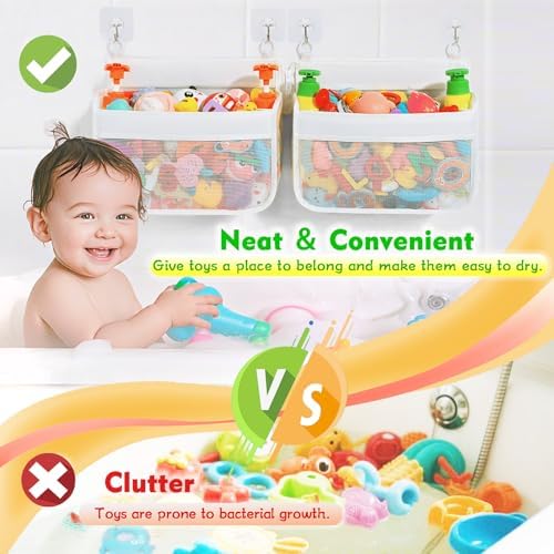 Multi-Use Bath Toy Organizer - Corner Wall Mount