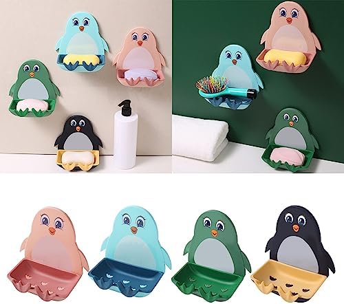 Wall Mounted Penguins Soap Box Decorative Organizer 1