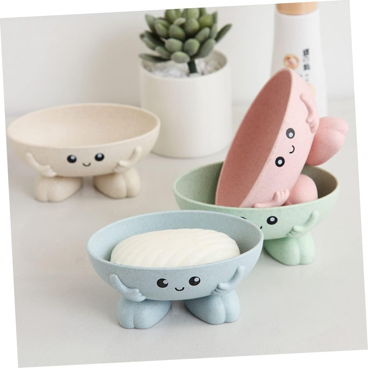 Elegant 2-Pack Compact Design for Bathroom Kitchen Soap Dishes