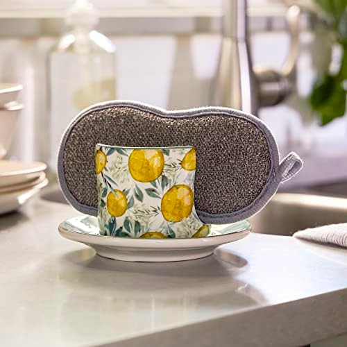 Perfect Lemon Pattern Partnered with Sponge Dish for Clean Living