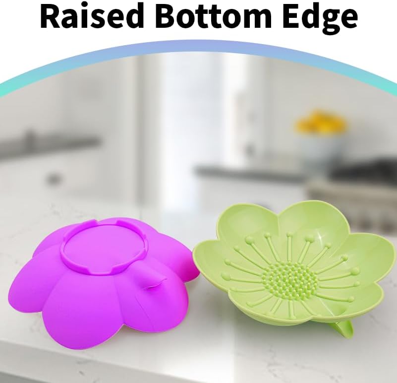 Mabnuby Flower Shower Soap Dishes 2 Pack Large