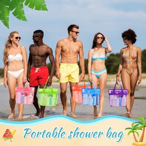 6PCS Mesh Shower Caddy with Zippers 2 Pockets