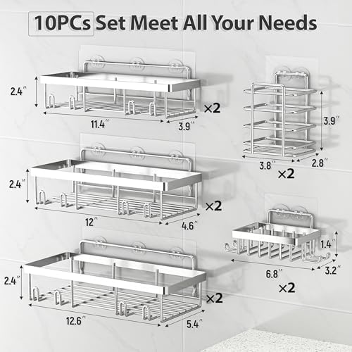 Organizing Shower Bench 10 Pack rustproof stainless steel