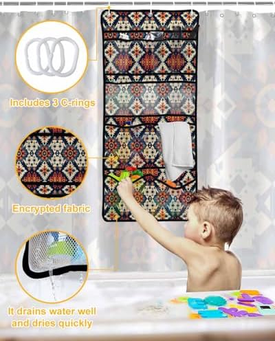 ZFUNCING Retro Mesh Shower Organizer with Tribe