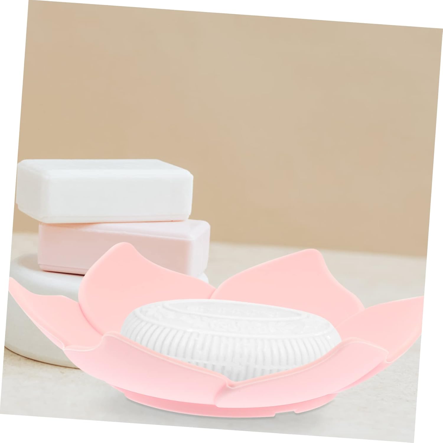 Cabilock Silicone Flower Soap Dish for Kitchen Bathroom