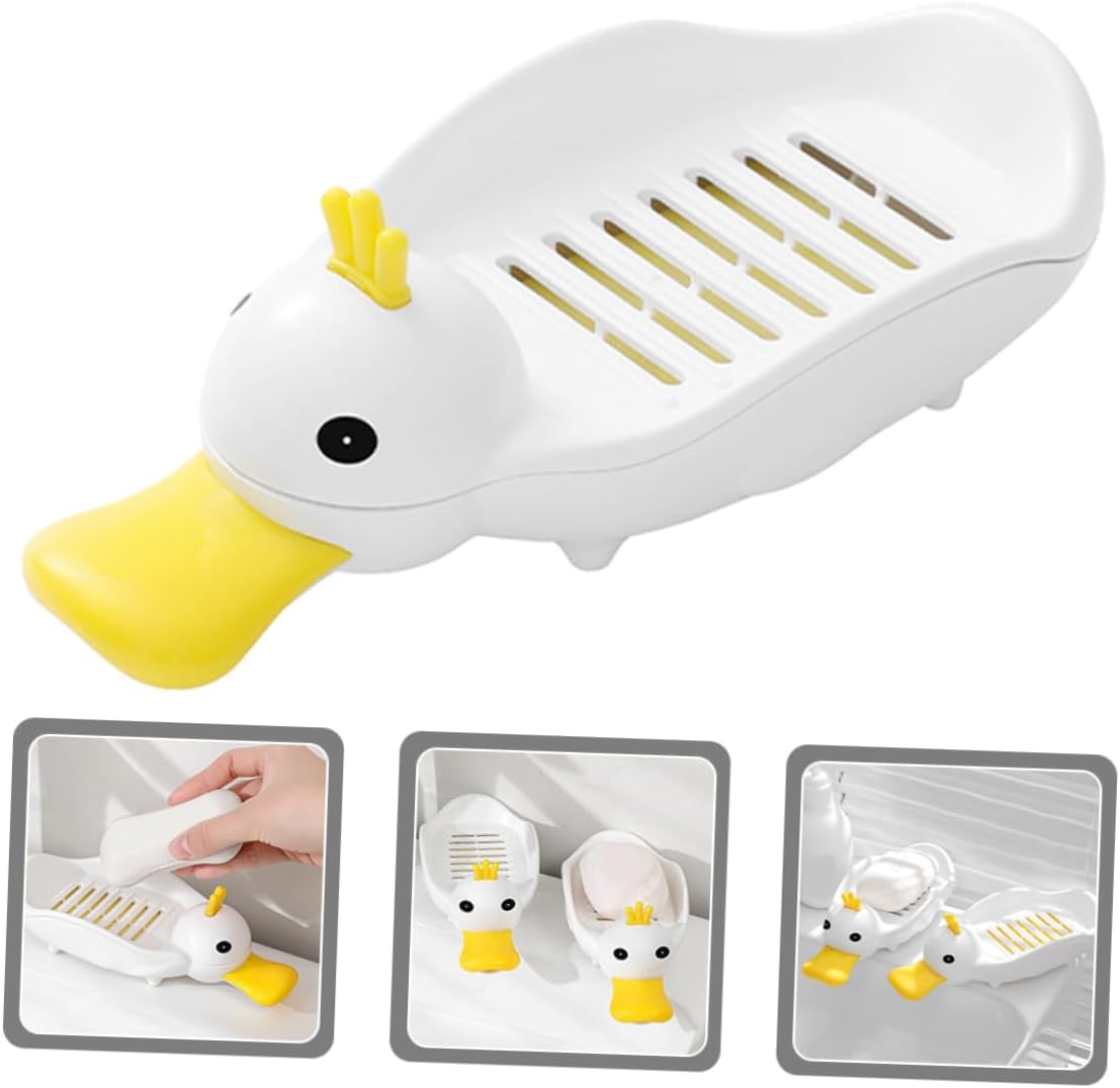 Cute Plastic Soap Dish Self-Draining Animal Design Space-Saving
