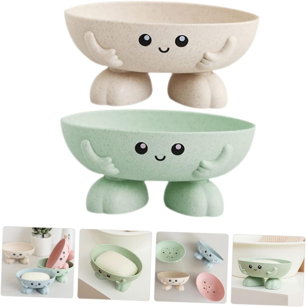 Set of 2 Bar Soap Dishes for Bathroom Drainage and Storage