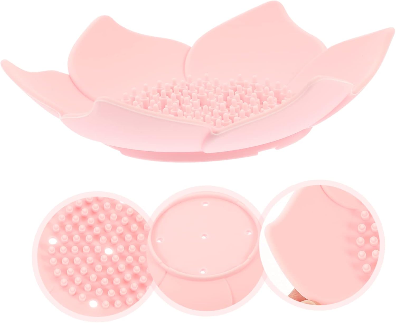 Cabilock Silicone Flower Soap Dish for Kitchen Bathroom