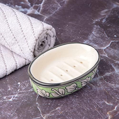 India Meets India Handicraft Ceramic Soap Dish for a Modern Bath Experience