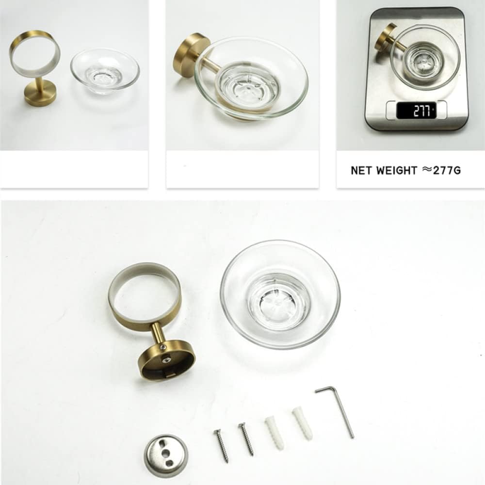 Gold-Plated Towel Bar Rail with Soap Dish