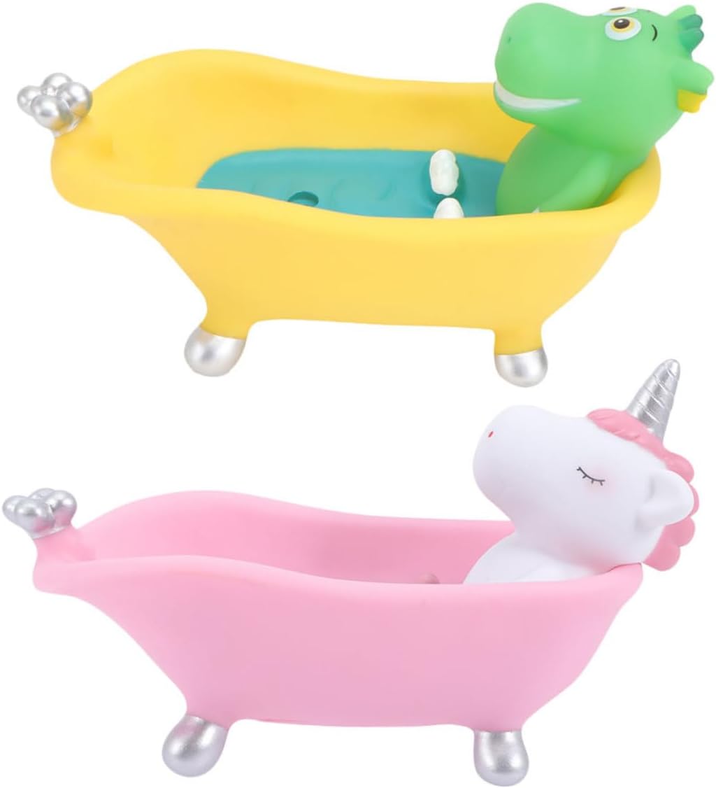 2pcs Cute Cartoon Animal Soap Holder for Bathroom Fun