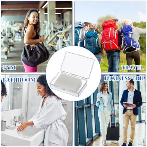 50 Pcs Bulk Plastic Soap Boxes with Lid Portable Travel Set