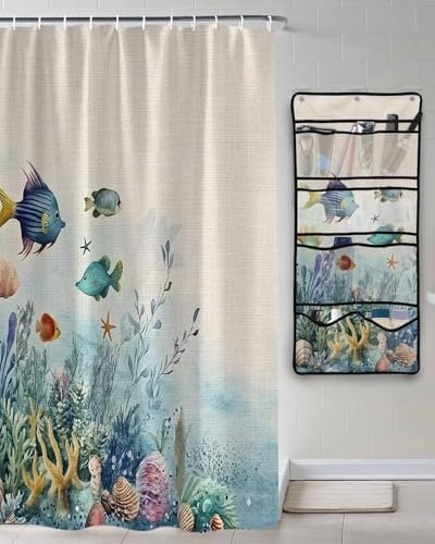 Stylish Mesh Shower Organizer with 10 Storage Pockets and Water_repellent Design