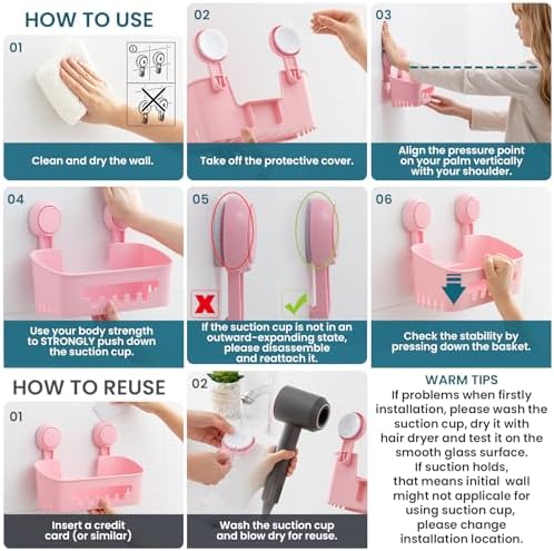 Multipurpose Suction Cup Shower Organizer