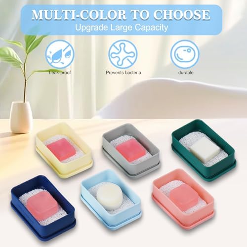 Upgrade 100 Leak-Proof Travel Soap Case Light Blue