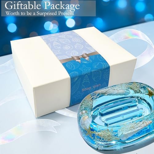 FONMY Acrylic Soap Dish with Nature Seashell Design