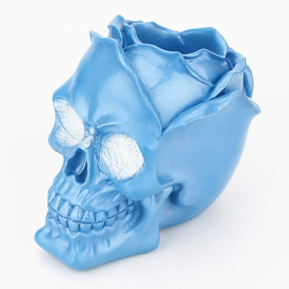 Three Dimensional Rose Skull Decorative Container