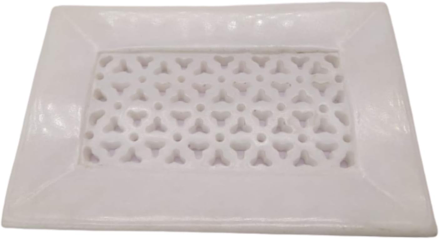 Handicraft Marble Soap Dish Tray Holder by Indian Artisan