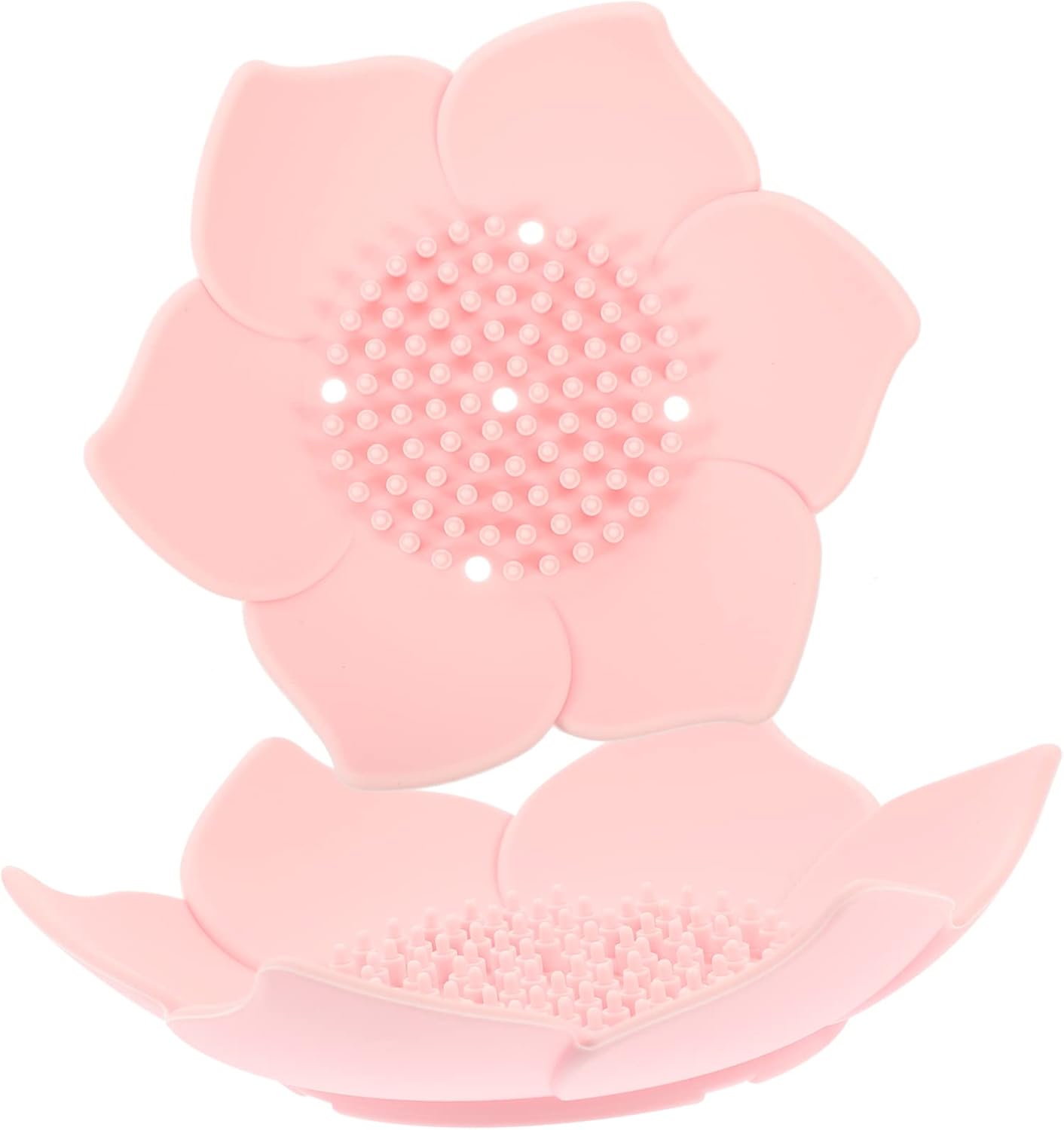 Bathroom Soap Dish Holder with Drainage and Flower Design