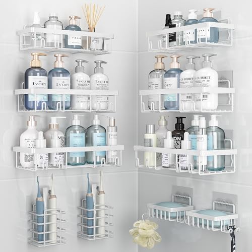 10-Piece Rustproof Stainless Steel Shower Caddy Organizer for Inside Bath