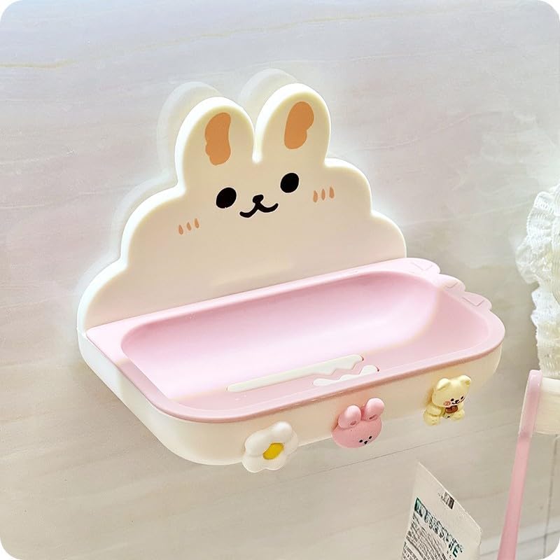 adorable wall-mounted bear bunny soap dish