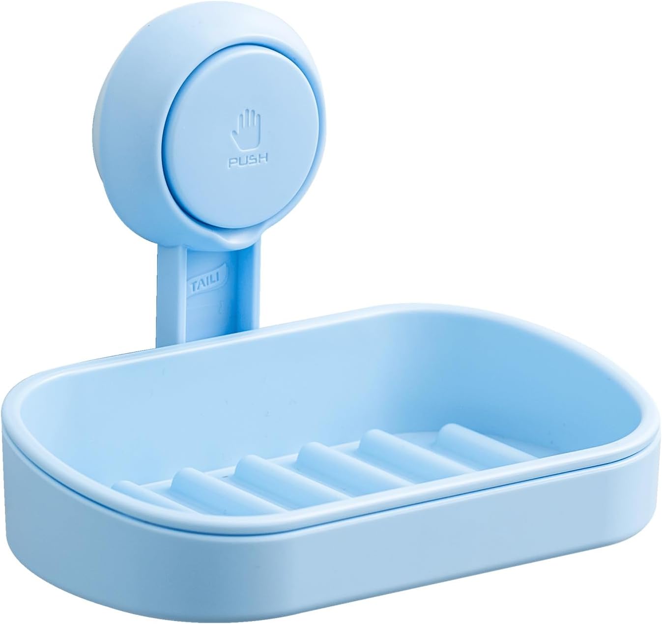 TAILI Soap Dish Bar Holder Suction Cup Blue