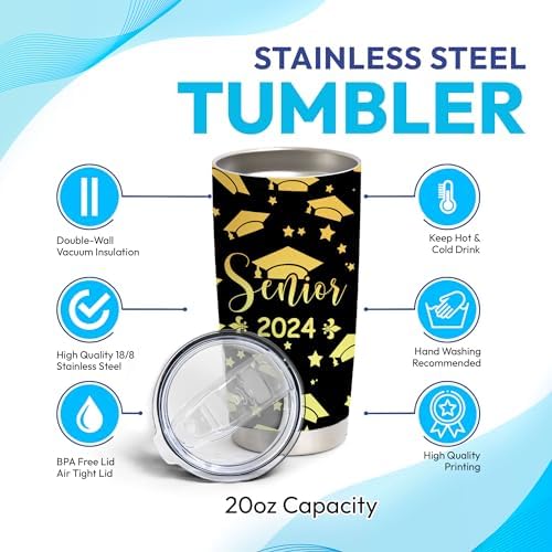 Personalized Senior Graduation 2023 Gift Double-Insulated Stainless Steel Tumbler
